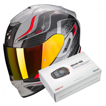 Integral Scorpion Exo 1400 Evo Air Attune Grey Black Red + Intercom Sena SMH5