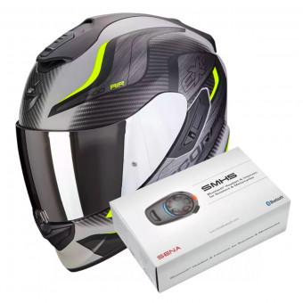 Integral Scorpion Exo 1400 Evo Air Attune Matt Grey Black Neon Yellow + Intercom Sena SMH5