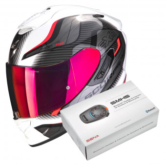 Integral Scorpion Exo 1400 Evo Air Attune White Red + Intercom Sena SMH5