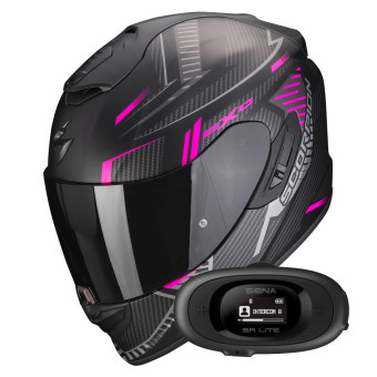Integral Scorpion Exo 1400 Evo Air Shell Matt Black Pink + Kit bluetooth 5R Lite