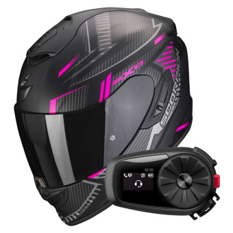 Integral Scorpion Exo 1400 Evo Air Shell Matt Black Pink + Kit Bluetooth 5S