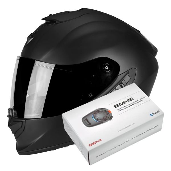 Integral Scorpion Exo 1400 Evo Air Solid Matt Black + Intercom Sena SMH5