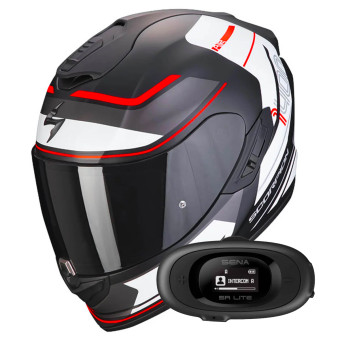 Integral Scorpion Exo 1400 Evo Air Vittoria Matt Black White + Kit bluetooth 5R Lite