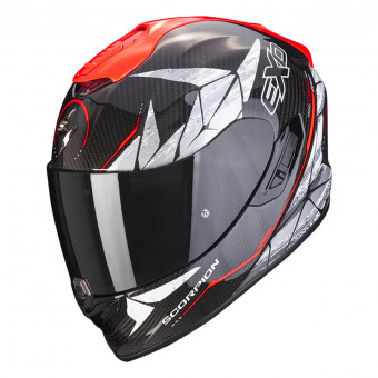 Scorpion Exo 1400 Evo Carbon Air Aranea Black Neon Red + Intercom Sena SMH5