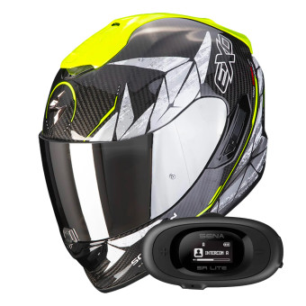 Integral Scorpion Exo 1400 Evo Carbon Air Aranea Black Neon Yellow + Kit bluetooth 5R Lite