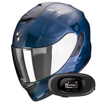 Integral Scorpion Exo 1400 Evo Carbon Air Cerebro Blue + Kit bluetooth 5R Lite
