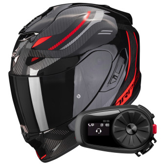 Integral Scorpion Exo 1400 Evo Carbon Air Kydra Black Red + Kit Bluetooth 5S