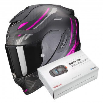 Integral Scorpion Exo 1400 Evo Carbon Air Kydra Matt Black Pink + Intercom Sena SMH5