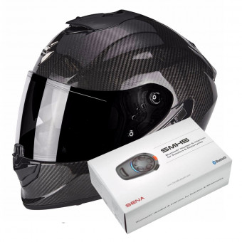 Integral Scorpion Exo 1400 Evo Carbon Air Solid Black + Intercom Sena SMH5
