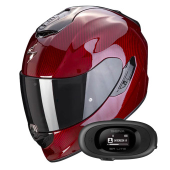 Integral Scorpion Exo 1400 Evo Carbon Air Solid Red + Kit bluetooth 5R Lite