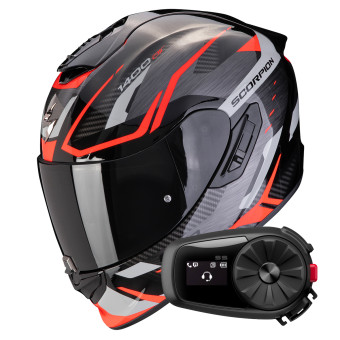 Integral Scorpion Exo 1400 Evo II Air Accord Grey Red + Kit Bluetooth 5S