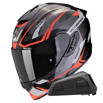Integral Scorpion Exo 1400 Evo II Air Accord Grey Red + Kit bluetooth Exo-Com Link-1