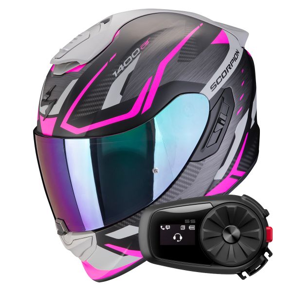 Integral Scorpion Exo 1400 Evo II Air Accord Matt Black Pink+ Kit Bluetooth 5S
