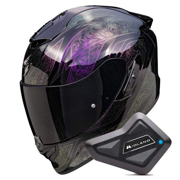 Integral Scorpion Exo 1400 Evo II Air Fantasy Black Cameleon + Kit Bluetooth BT Mini