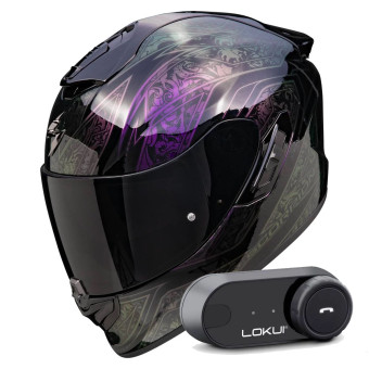 Integral Scorpion Exo 1400 Evo II Air Fantasy Black Cameleon + Kit Bluetooth Lokui K30
