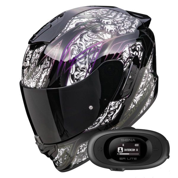 Integral Scorpion Exo 1400 Evo II Air Fantasy Black White + Kit bluetooth 5R Lite Solo