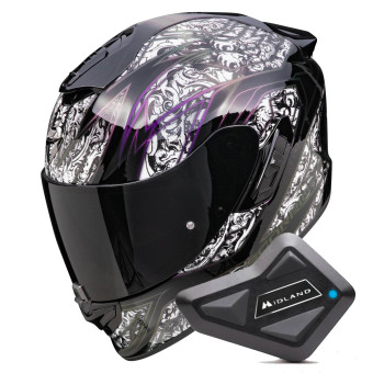 Integral Scorpion Exo 1400 Evo II Air Fantasy Black White + Kit Bluetooth BT Mini