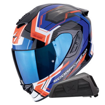 Integral Scorpion Exo 1400 Evo II Air Linart Black Blue Red + Kit bluetooth Exo-Com Link-1