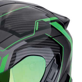 Scorpion Exo 1400 Evo II Air Linart Black Green + Kit Bluetooth BT Mini