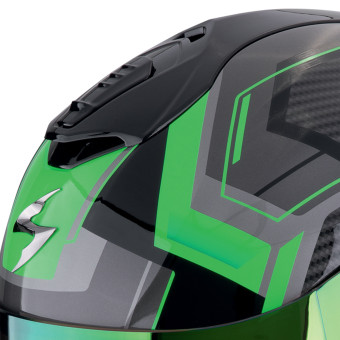 Scorpion Exo 1400 Evo II Air Linart Black Green + Kit Bluetooth BT Mini