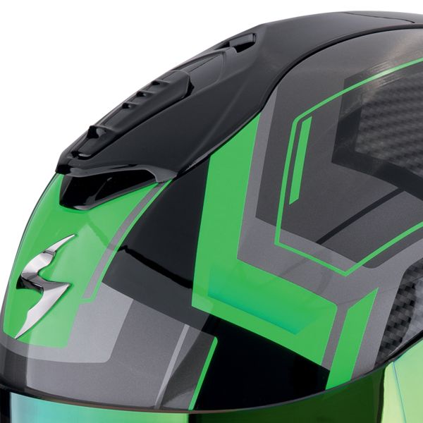 Scorpion Exo 1400 Evo II Air Linart Black Green + Kit Bluetooth Lokui K30