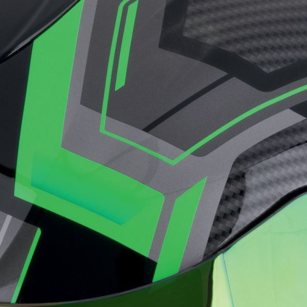 Scorpion Exo 1400 Evo II Air Linart Black Green + Kit Bluetooth Lokui K30