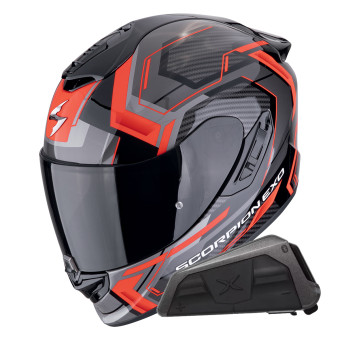 Integral Scorpion Exo 1400 Evo II Air Linart Black Red + Kit bluetooth Exo-Com Link-1