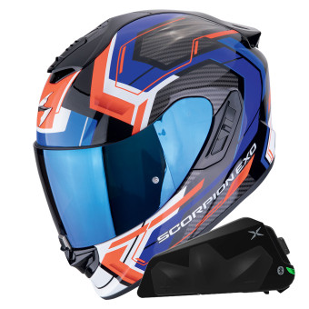 Integral Scorpion Exo 1400 Evo II Air Linart Blue Red + Kit bluetooth Exo-Com Link-1C