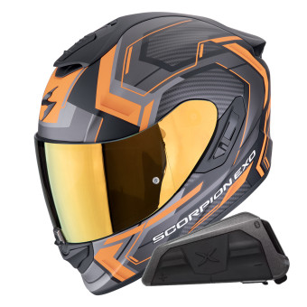 Integral Scorpion Exo 1400 Evo II Air Linart Matt Orange + Kit bluetooth Exo-Com Link-1