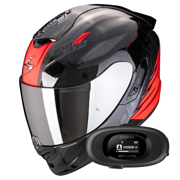 Integral Scorpion Exo 1400 Evo II Air Luma Black Red +Kit bluetooth 5R Lite