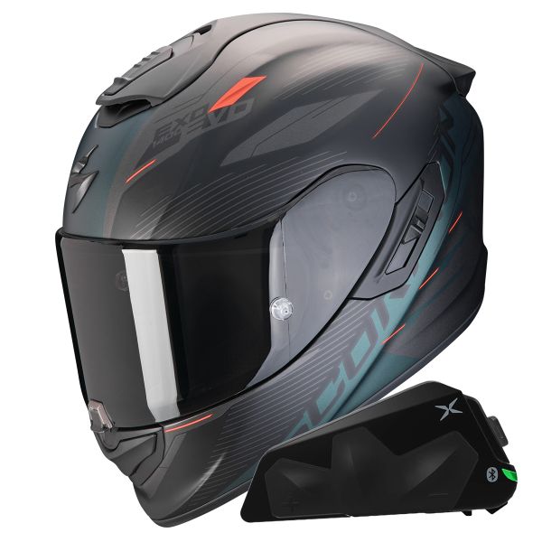 Integral Scorpion Exo 1400 Evo II Air Luma Matt Green + Kit bluetooth Exo-Com Link-1C