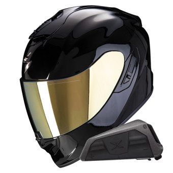Integral Scorpion Exo 1400 Evo II Air Solid Black + Kit bluetooth Exo-Com Link-1