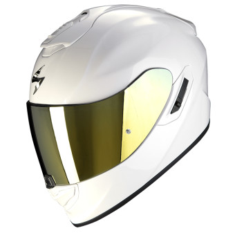 Scorpion Exo 1400 Evo II Air Solid Pearl White + Kit bluetooth Exo-Com Link-1C