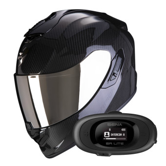 Integral Scorpion Exo 1400 Evo II Carbon Air Black + Kit bluetooth 5R Lite Solo