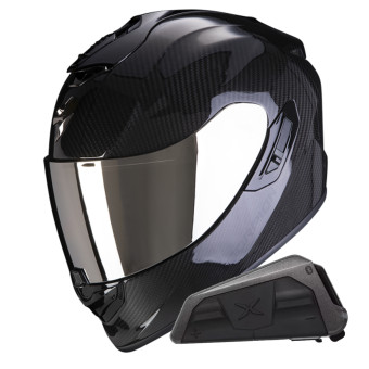 Integral Scorpion Exo 1400 Evo II Carbon Air Black + Kit bluetooth Exo-Com Link-1
