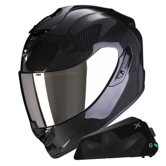 Integral Scorpion Exo 1400 Evo II Carbon Air Black + Kit bluetooth Exo-Com Link-1C