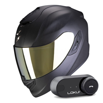 Integral Scorpion Exo 1400 Evo II Carbon Air Matt Black + Kit Bluetooth Lokui K30