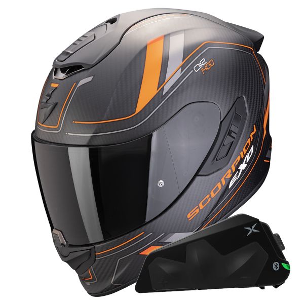 Integral Scorpion Exo 1400 Evo II Carbon Air Mirage Matt + Kit bluetooth Exo-Com Link-1C