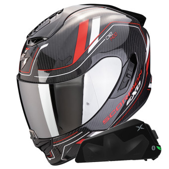 Integral Scorpion Exo 1400 Evo II Carbon Air Mirage Red + Kit bluetooth Exo-Com Link-1C