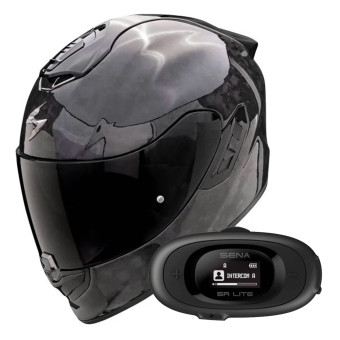 Integral Scorpion Exo 1400 Evo II Carbon Air Onyx Black + Kit bluetooth 5R Lite Solo