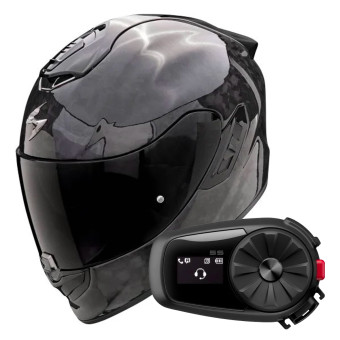 Integral Scorpion Exo 1400 Evo II Carbon Air Onyx Black + Kit Bluetooth 5S Solo