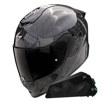 Integral Scorpion Exo 1400 Evo II Carbon Air Onyx Black + Kit bluetooth Exo-Com Link-1C