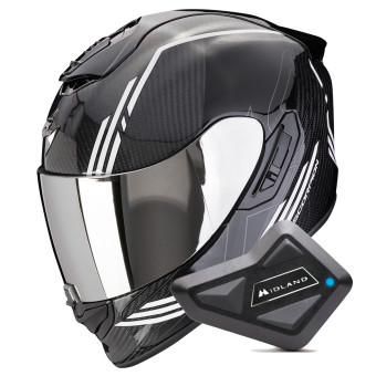 Integral Scorpion Exo 1400 Evo II Carbon Air Reika Black White + Kit Bluetooth BT Mini