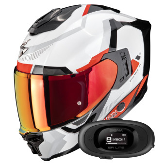 Integral Scorpion Exo 1500 Air Arena White Red + Kit bluetooth 5R Lite Solo