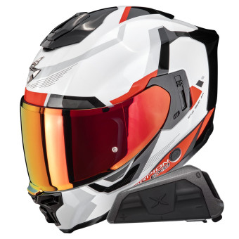 Integral Scorpion Exo 1500 Air Arena White Red + Kit bluetooth Exo-Com Link-1