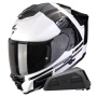 Casque Integral Scorpion Exo 1500 Air Dual White Black Blue + Kit bluetooth Exo-Com Link-1