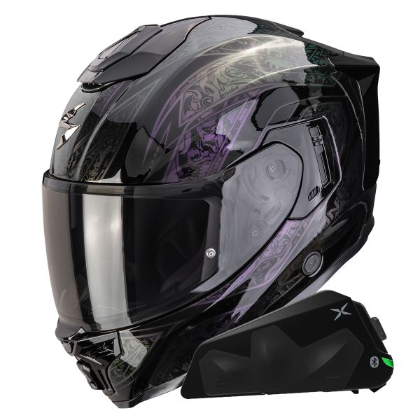 Integral Scorpion Exo 1500 Air Fantasy Black Chameleon + Kit bluetooth Exo-Com Link-1C