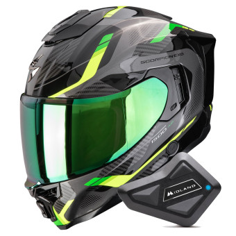 Integral Scorpion Exo 1500 Air Sleek Black Green + Kit Bluetooth BT Mini