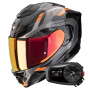 Casque Integral Scorpion Exo 1500 Air Sleek Black Orange + Kit Bluetooth 5S Solo