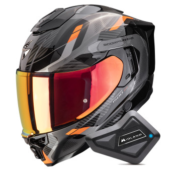 Integral Scorpion Exo 1500 Air Sleek Black Orange + Kit Bluetooth BT Mini